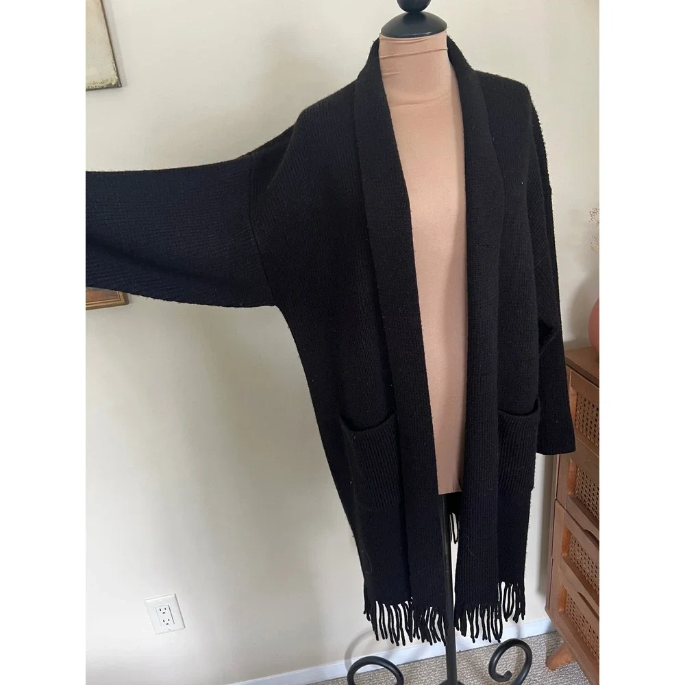 Vintage Side Effects 90s Black Fringe Cardigan - Picture 4 of 6